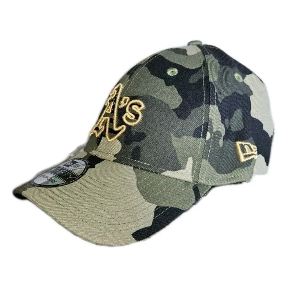 New‎ Era 39Thirty Oakland Athletics A's 2022 Armed Forces Day Camo Hat Mens M/L
